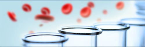 blood cells over test tubes