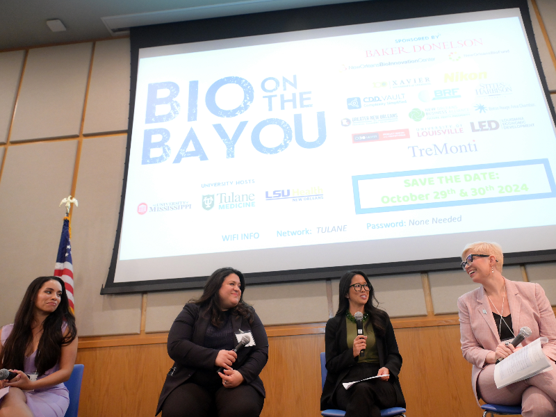 This is a photo of a panel at BIO on the BAYOU