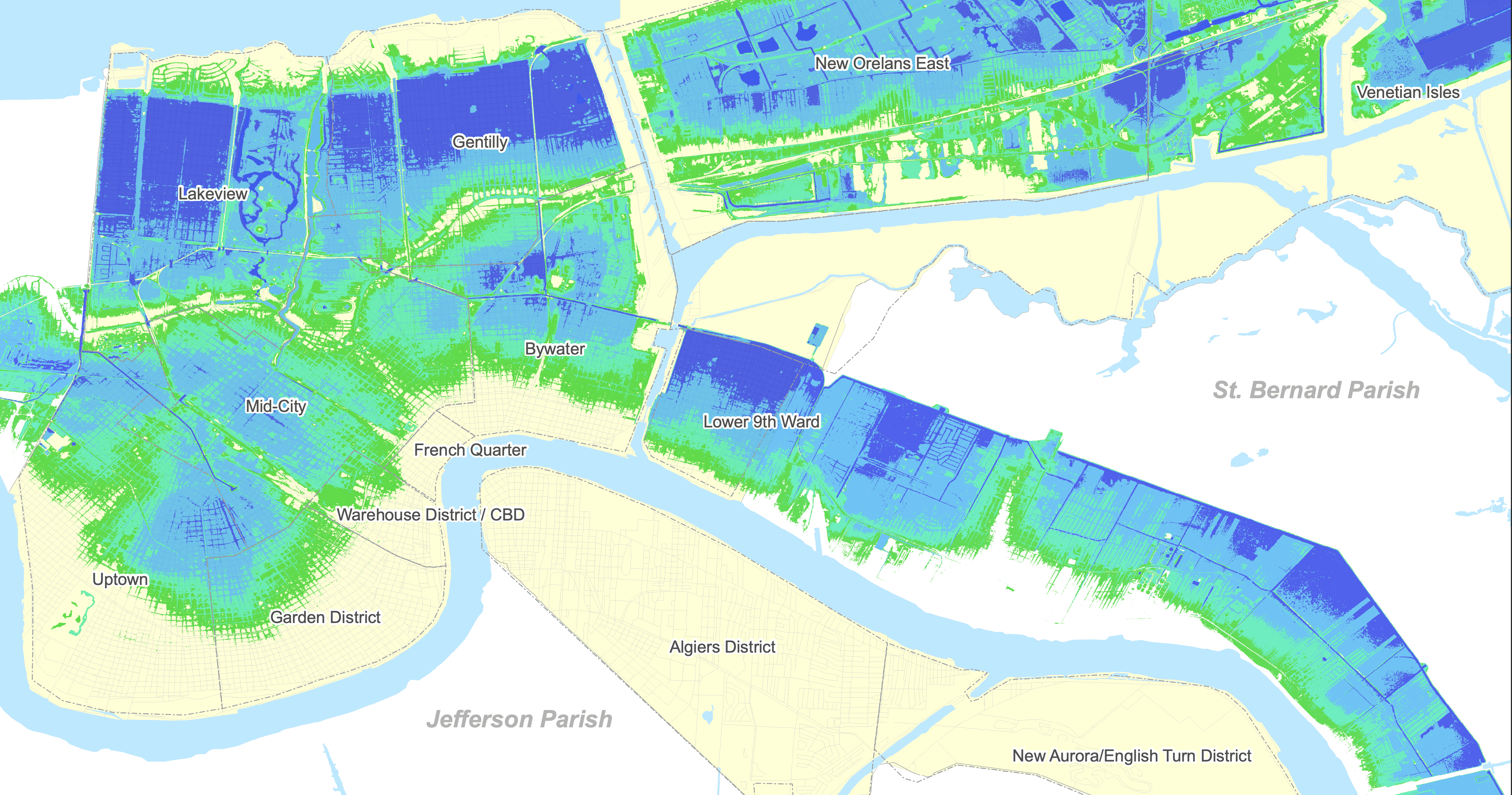 a Nola.gov flood map of Katrina