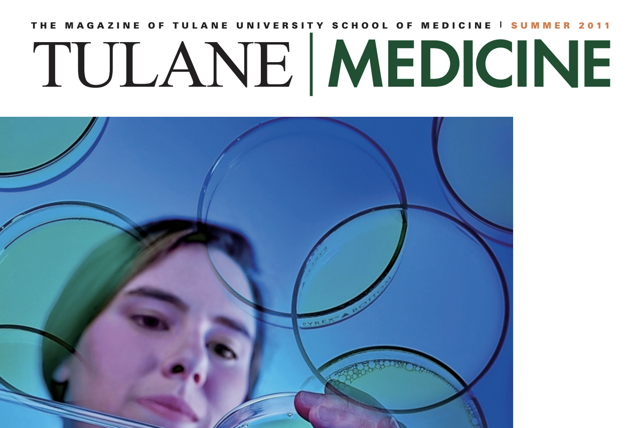 screenshot of Tulane Medicine magazine from 2011