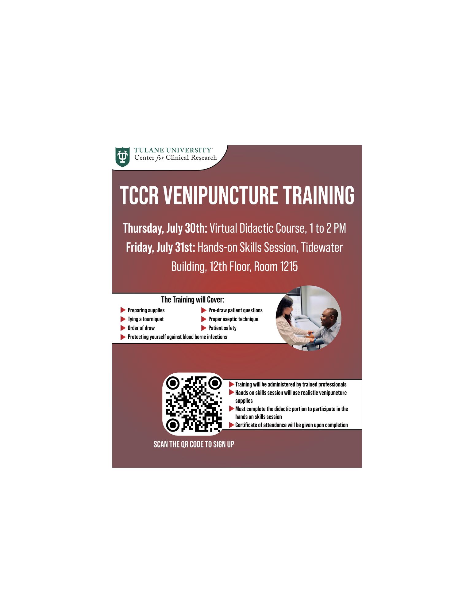 Venipuncture Training Flyer 2026