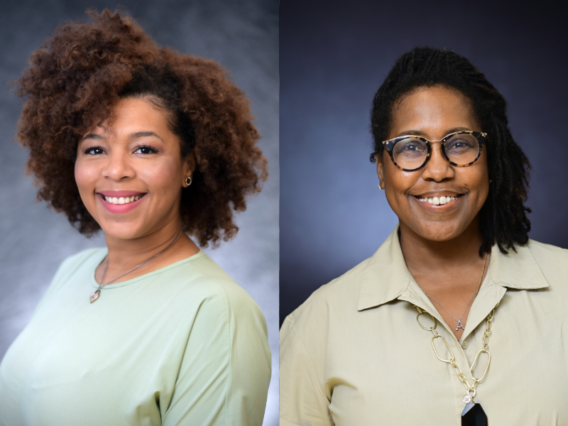 Side-by-side professional headshots of two smiling women.