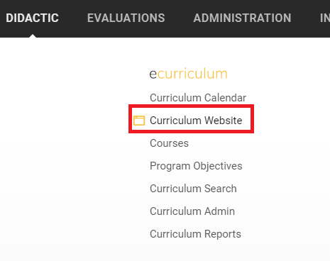 e-curriculum website