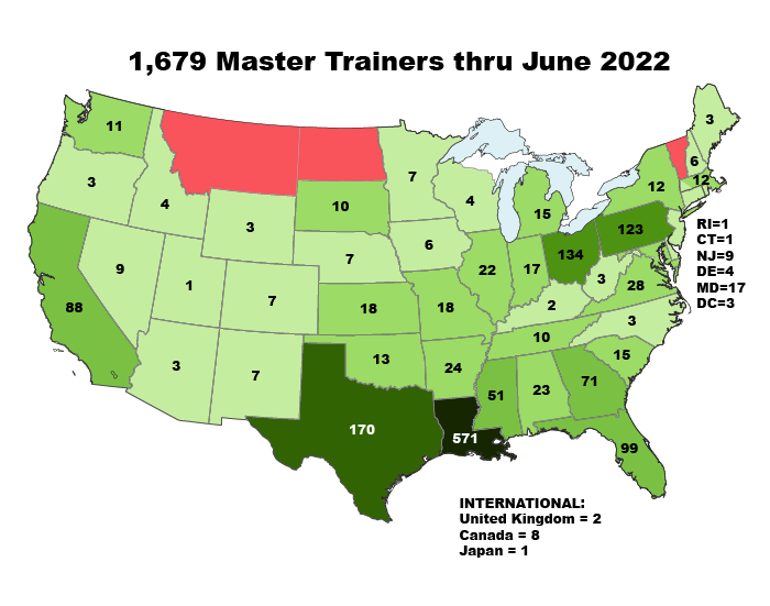 US Map of TeamSTEPPS participants