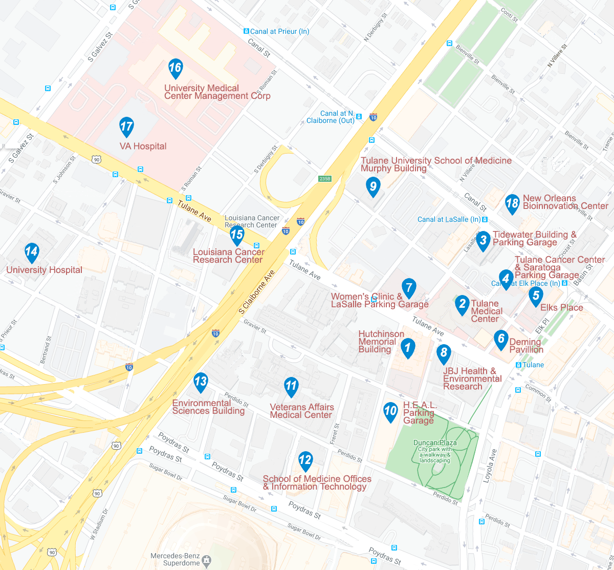 Tulane Medical Campus Map