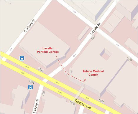 map to lasalle parking garage
