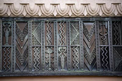 ornate ironwork on the Hutchinson building