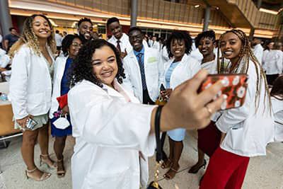 Group of medical students taking a selfie