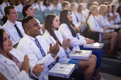 Group of new students on White Coat Day