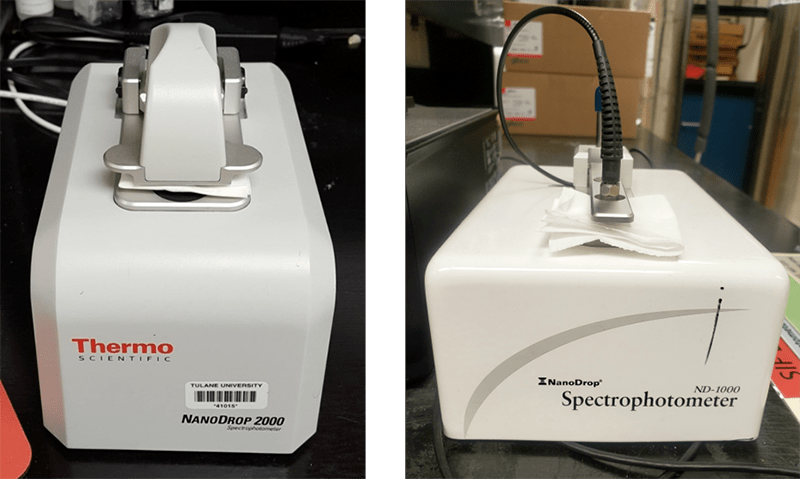 Spectrophotometers, NanoDrop ND-2000 and ND-1000 