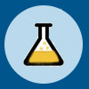 beaker icon with yellow liquid