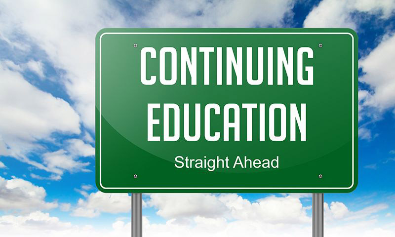 continuing education road sign