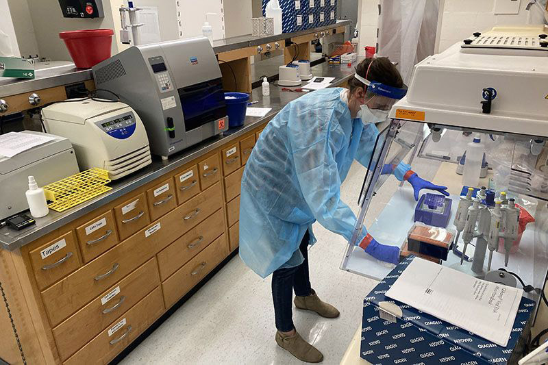 female researcher in laboratory
