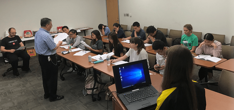 students in class for lab journal club