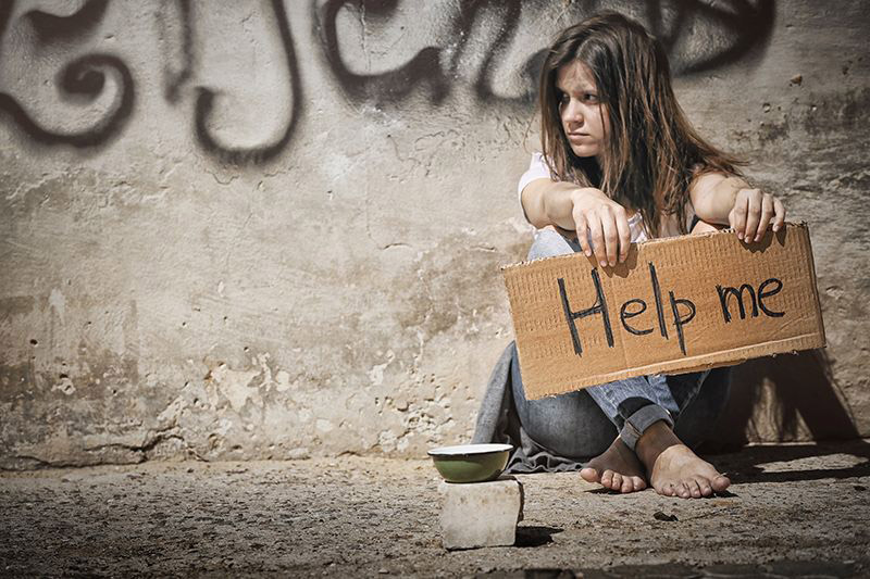 teenage homeless girl