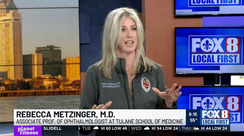 Rebecca Metzinger talks about eye health during mardi gras