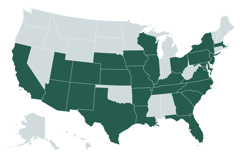 Map of Tulane IM Fellowship Destinations