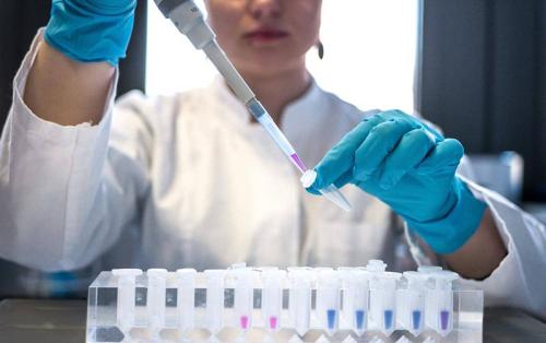 lab tech pipetting