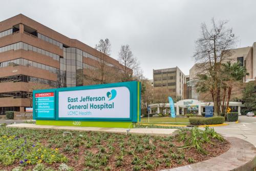This is a photo of the outside of East Jefferson General Hospital.