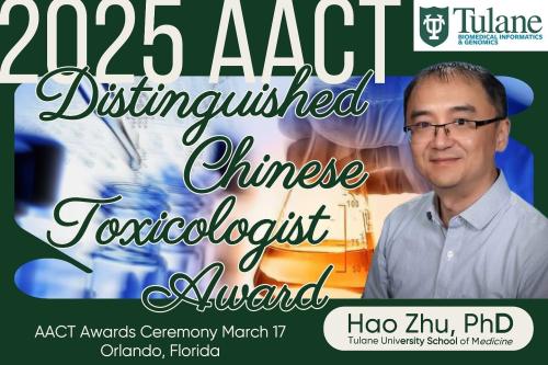 Hao Zhu AACT Toxicologist award Hao Zhu AACT Toxicologist award