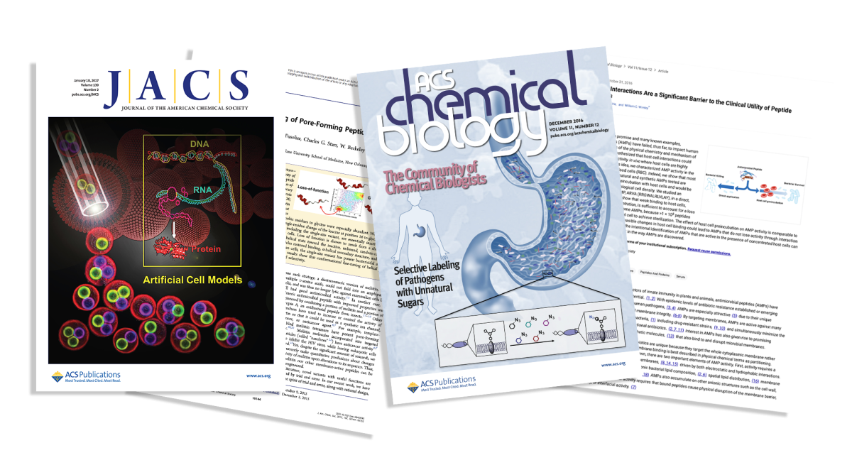 a screenshot of 4 publication pages from bio journals