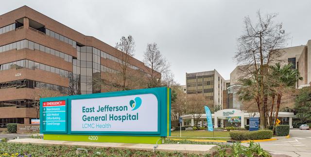 This is a photo of the outside of East Jefferson General Hospital.