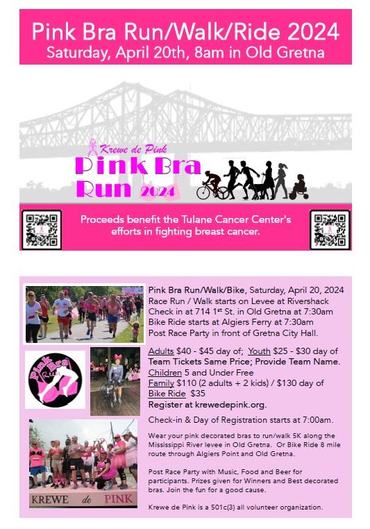 Pink Bra Run 2024 Flier