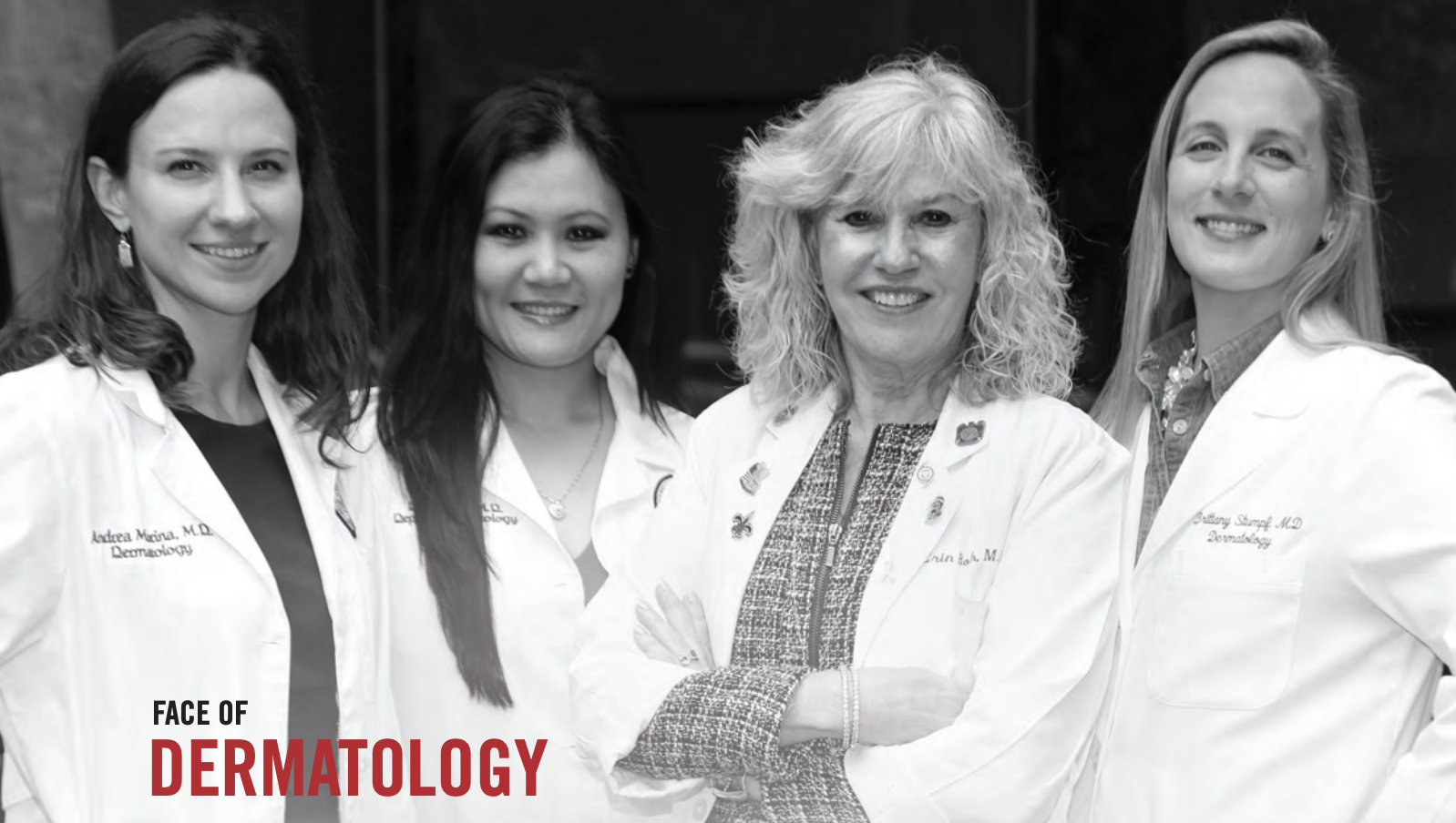 black and white photo of the dermatology department