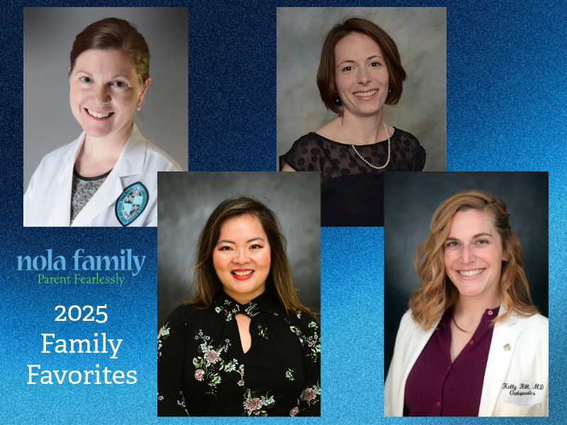The portraits of four Tulane Physicians: Margaret Huntwork, Vy Anh Mai, Elizabeth Kelly, and Kelly Hill