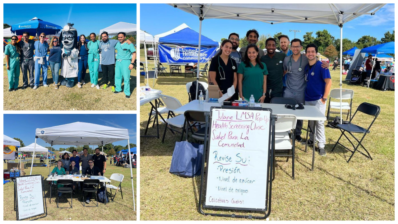 This image shows Tulane LMSA students at pop up clinic