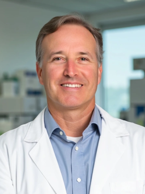 Chad Roy in a lab coat